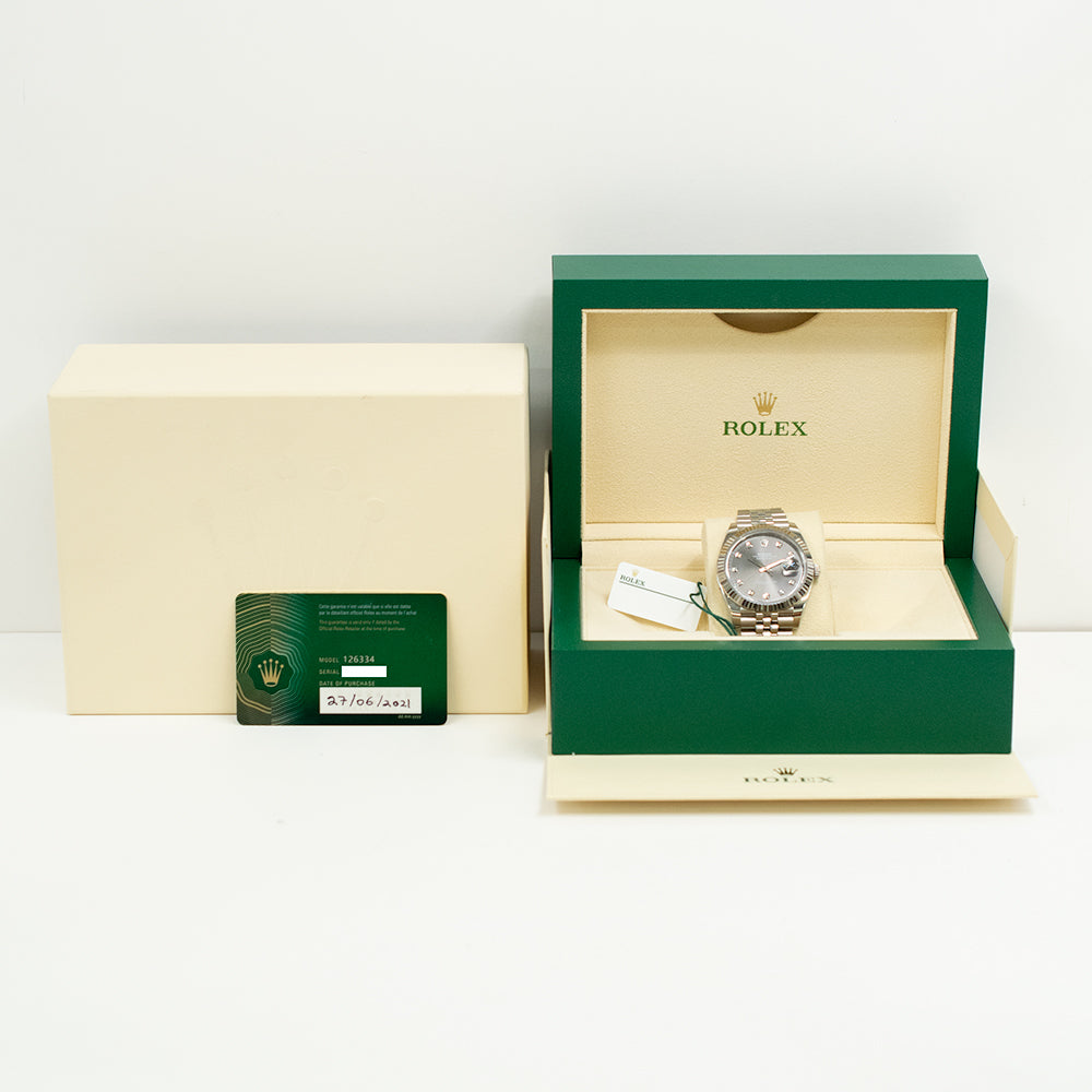Rolex Datejust 41mm Dark Grey Diamond Dial 126334G (2021)