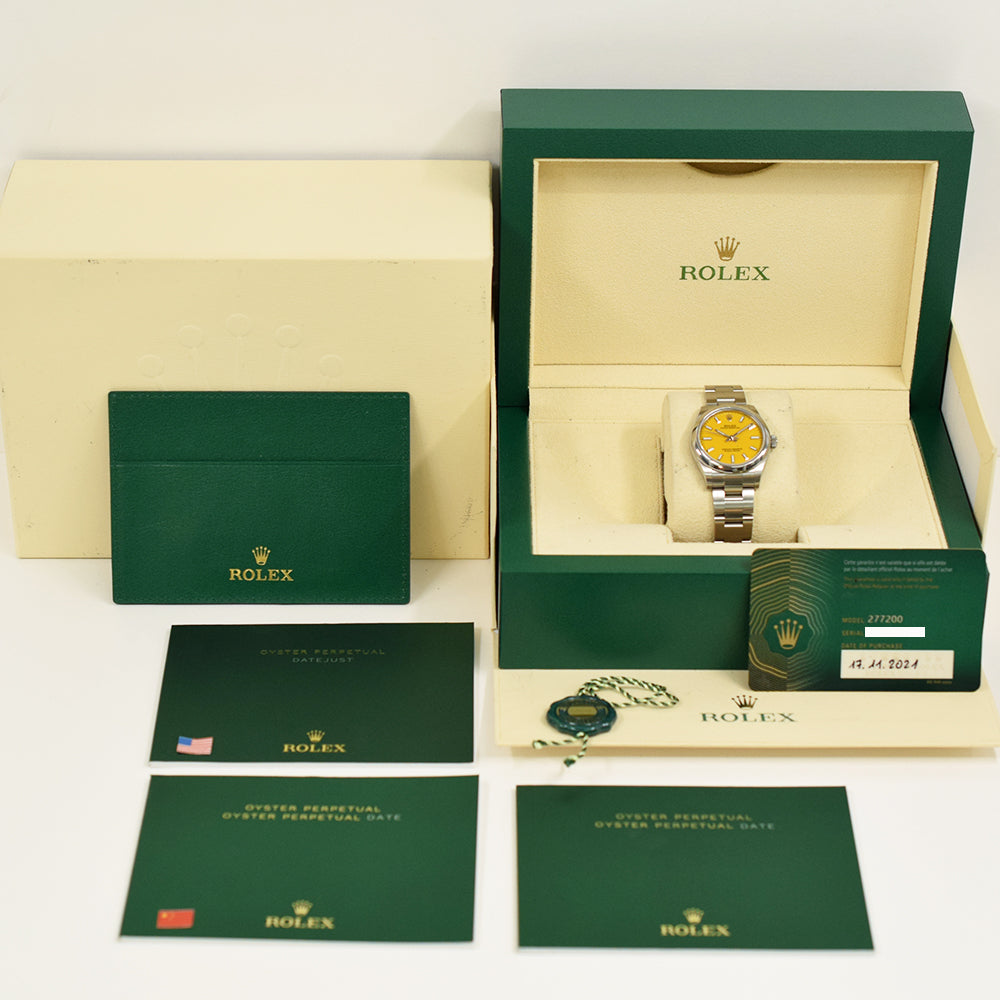 Rolex Oyster Perpetual 31mm Yellow Dial 277200 (2021)