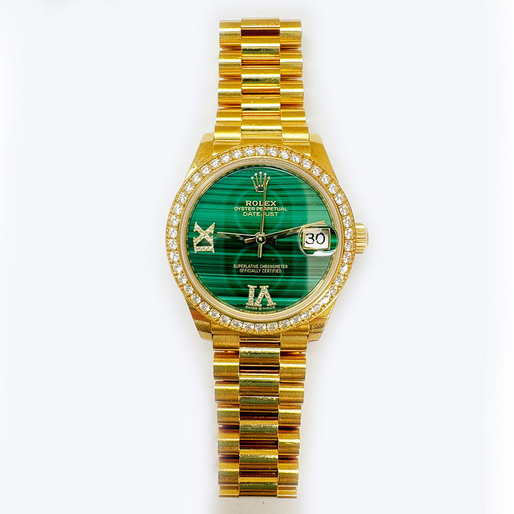 Rolex Datejust 31mm Diamond Bezel Yellow Gold Malac.. VI&IX Diamond Dial 278288RBR (2020)