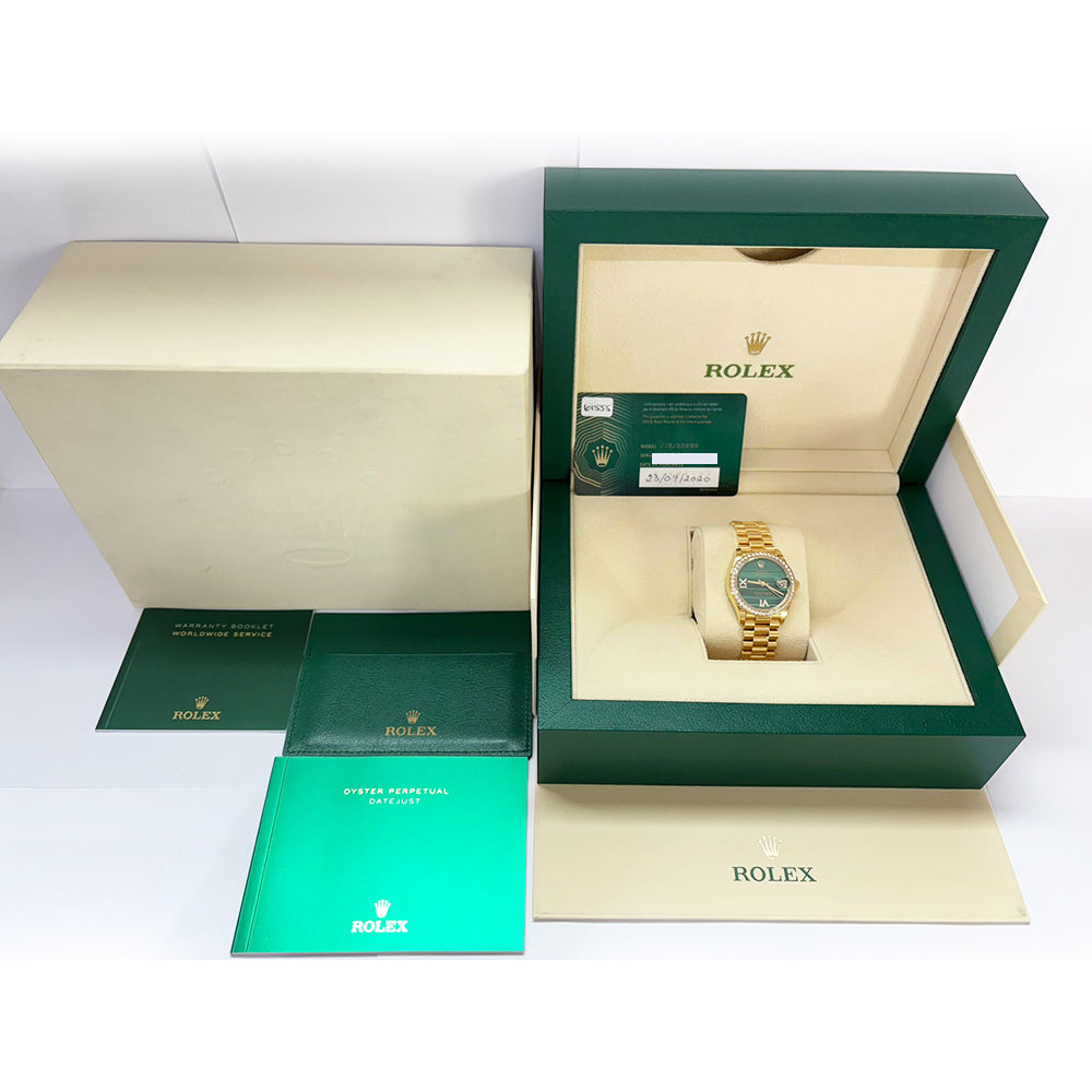 Rolex Datejust 31mm Diamond Bezel Yellow Gold Malac.. VI&IX Diamond Dial 278288RBR (2020)