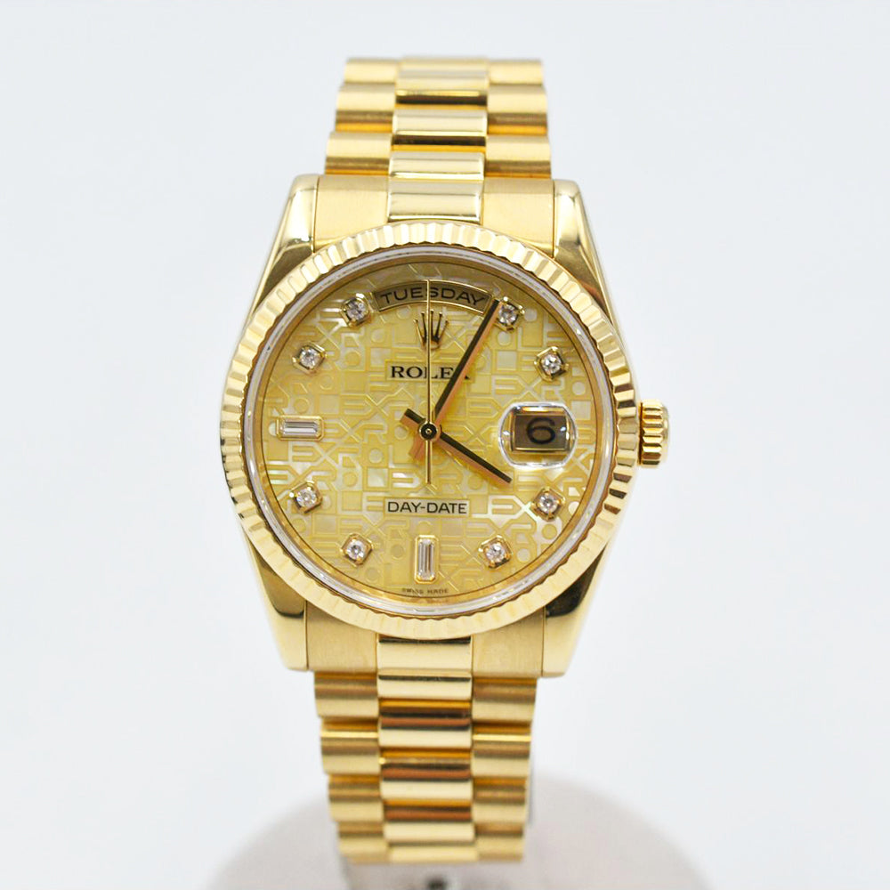 Rolex Day-Date 36mm Champagne Jubilee Diamond Dial 118238NCA (2013)