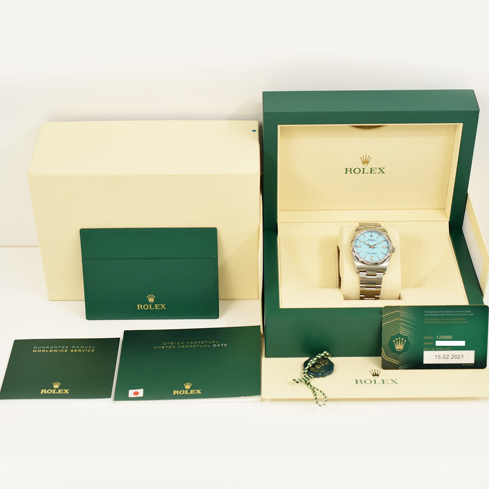 Rolex Oyster Perpetual 36mm Turquoise Dial 126000 (2021)