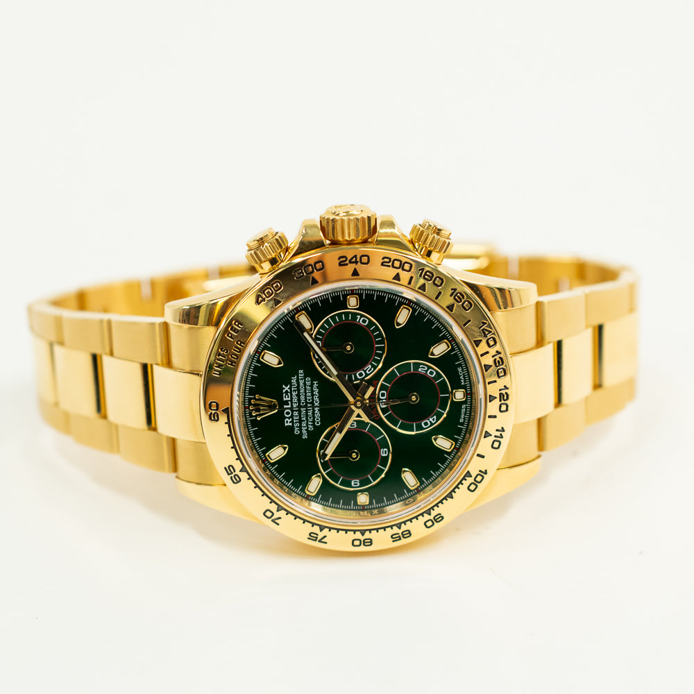 Rolex Daytona Yellow Gold Green Dial 116508 (2018)