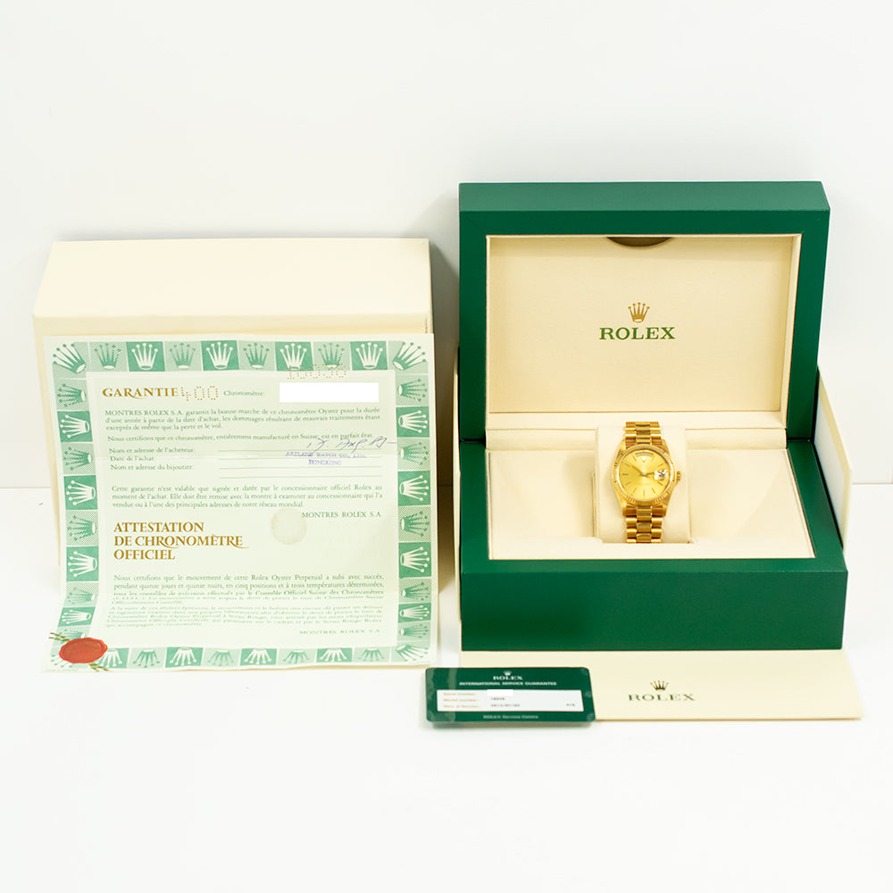 Rolex Day-Date 36mm Champagne Dial 18038 (1985)