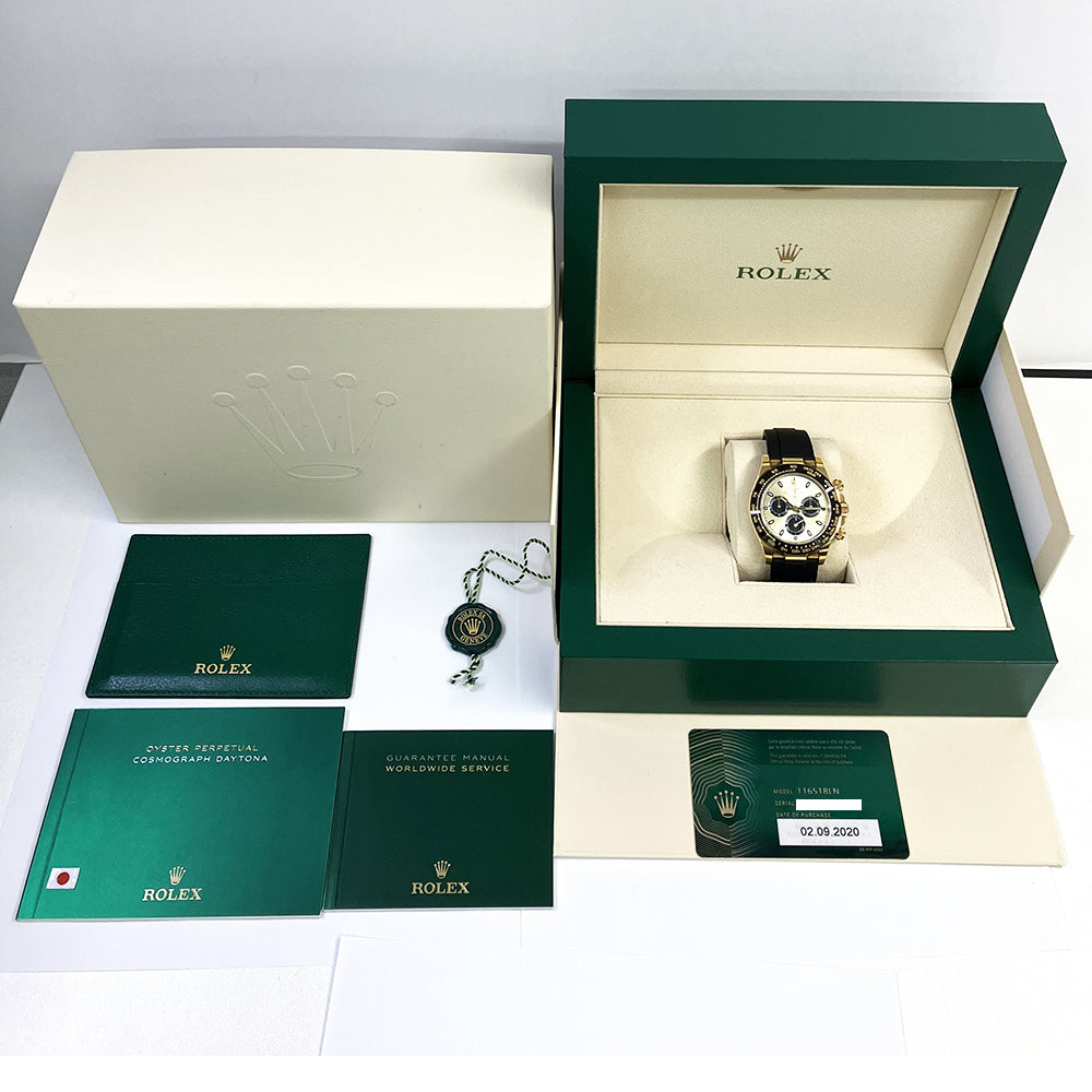 Rolex Daytona Yellow Gold On Strap Champagne Dial 116518LN