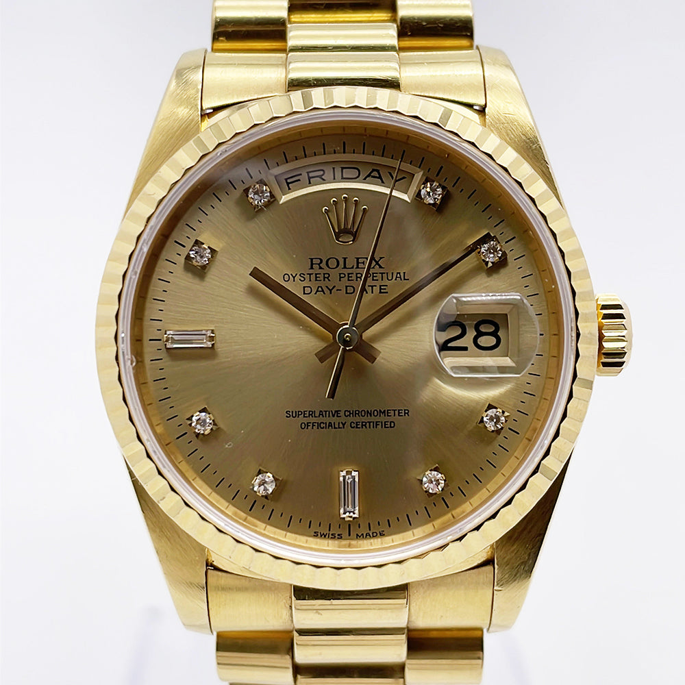 Rolex Day-Date 36mm Champagne Diamond Dial 18238 (1995)