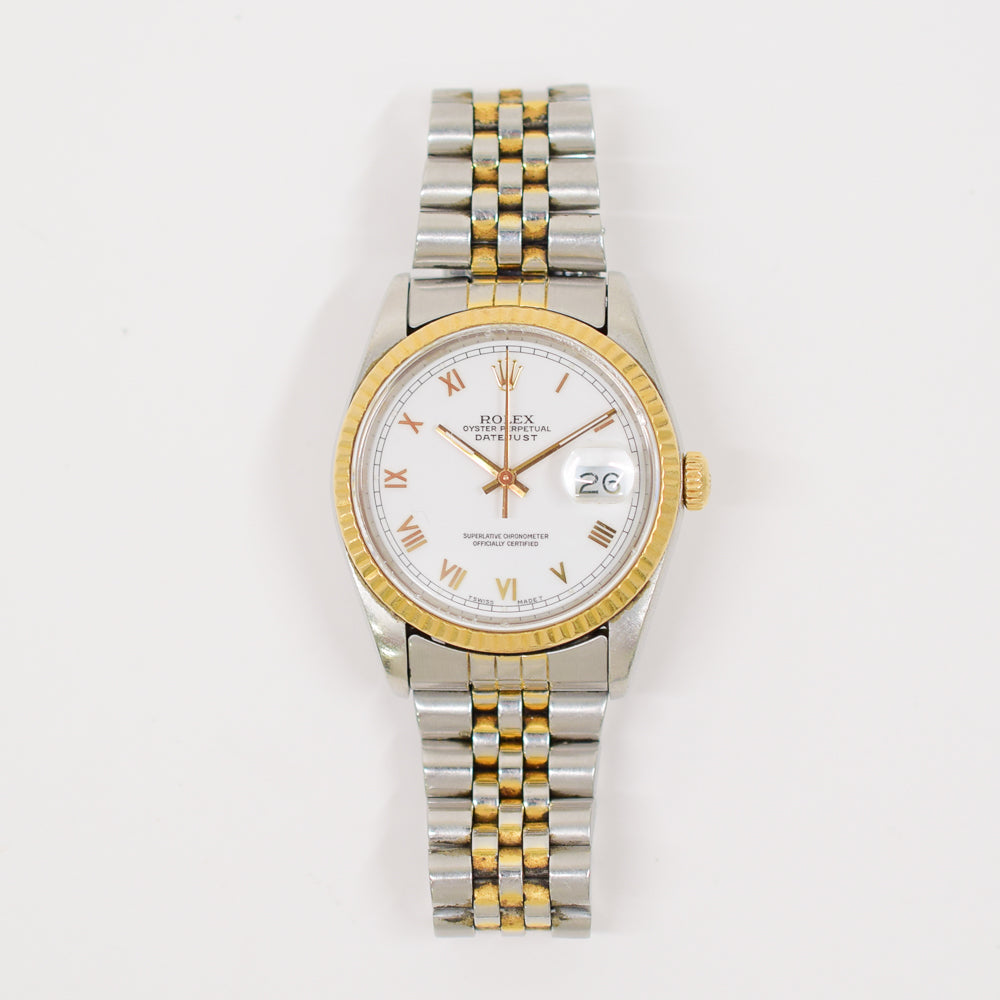 Rolex Oyster Perpetual Datejust White Roman Dial 16233 (1990)