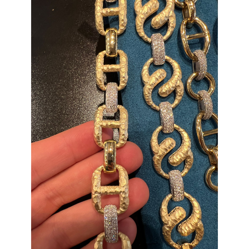 Ladies Gold and Diamond Chain Bracelet