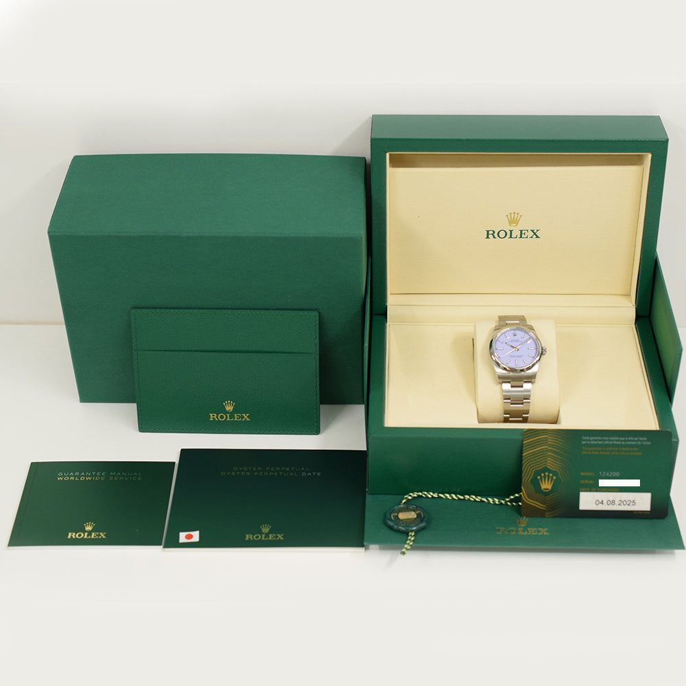 Rolex Oyster Perpetual 34mm Lavender Dial 124200 (2025)