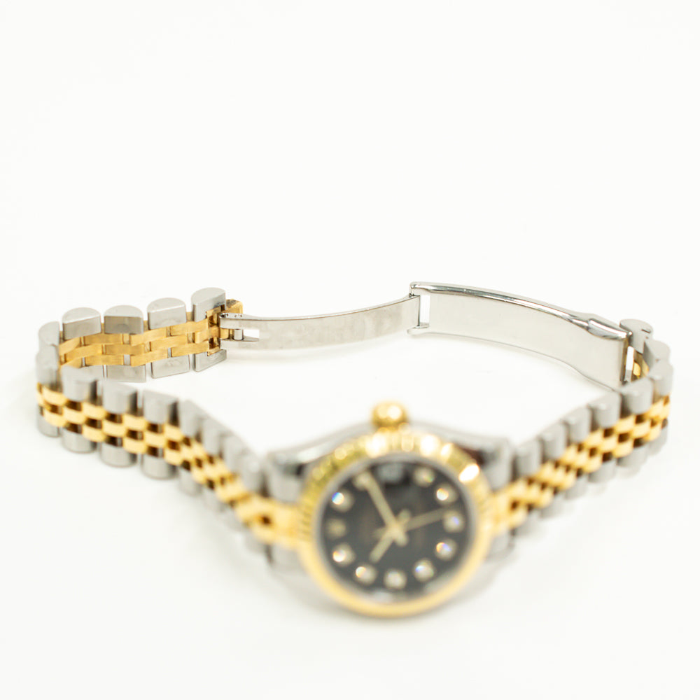 Rolex Lady Datejust 26mm Black Diamond Dial 179173G (2009)