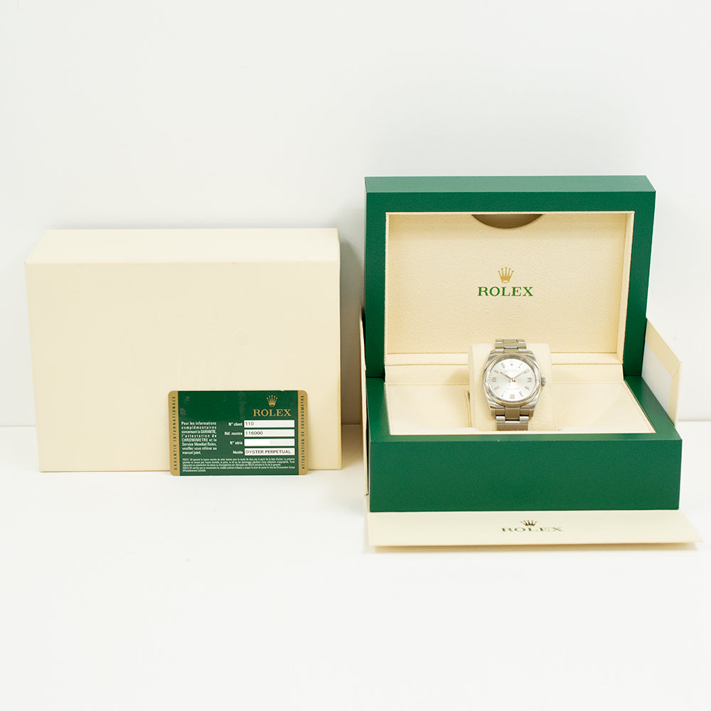 Rolex Oyster Perpetual 36mm Silver Dial 116000 (2010)