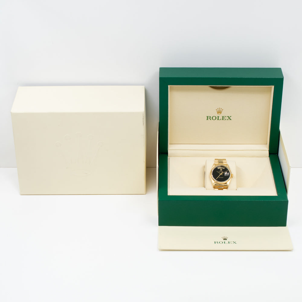 Rolex Day-Date 36mm Black Onyx Dial 18238
