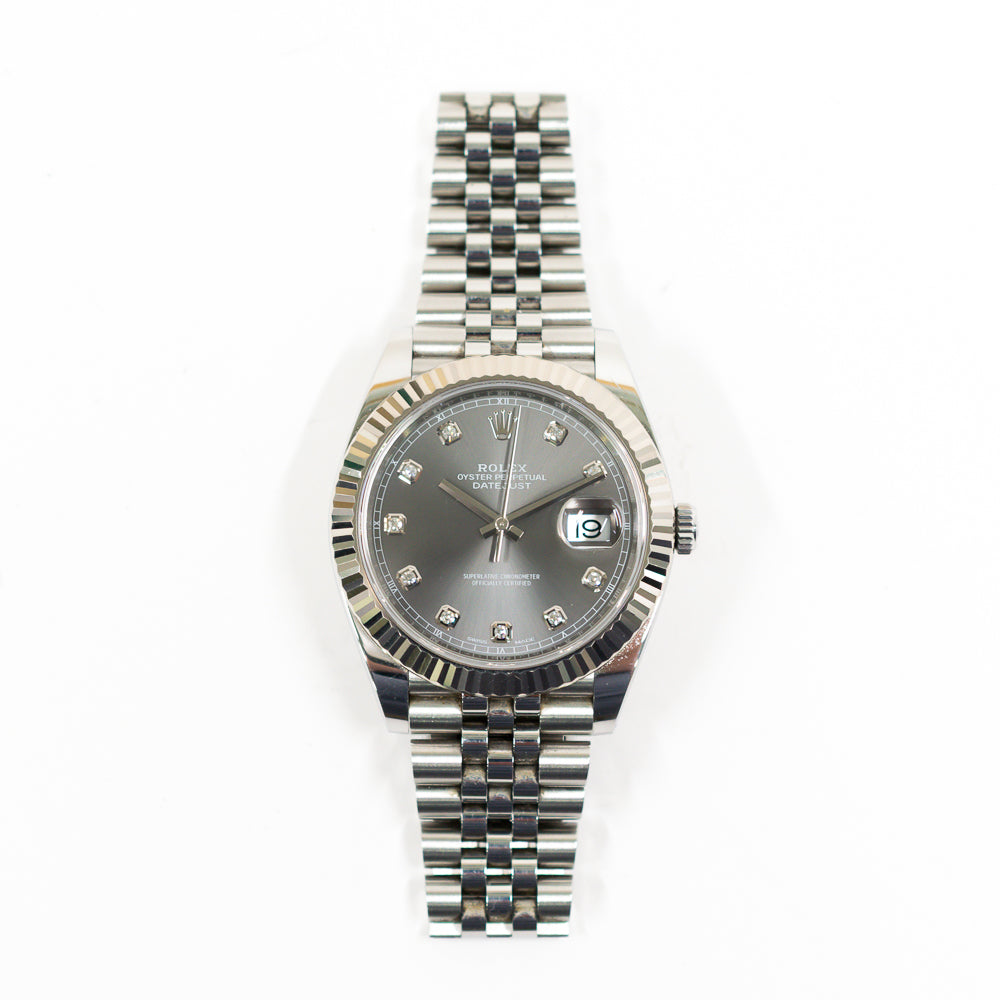 Rolex Datejust 41mm Slate Diamond Dial 126334 (2018)