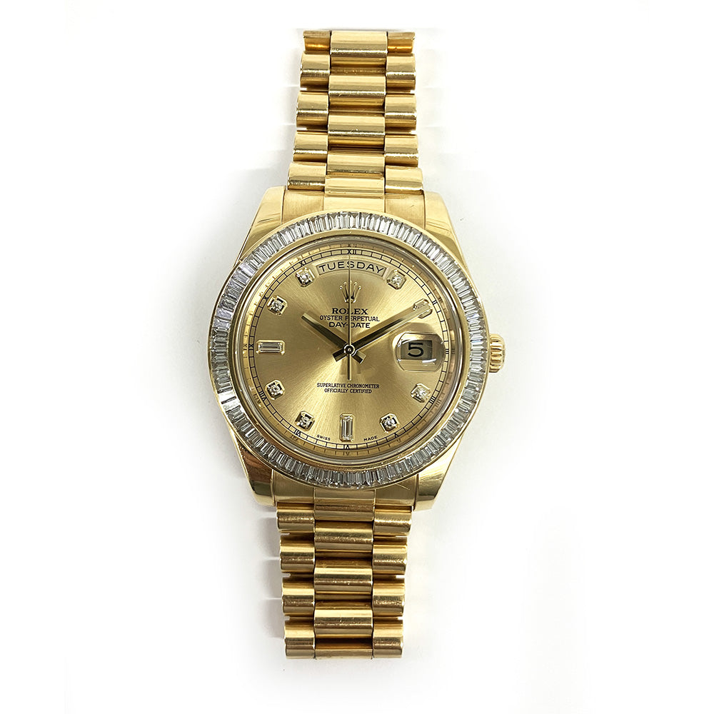 Rolex Day-Date II 41mm Champagne Diamond Dial 218398BR