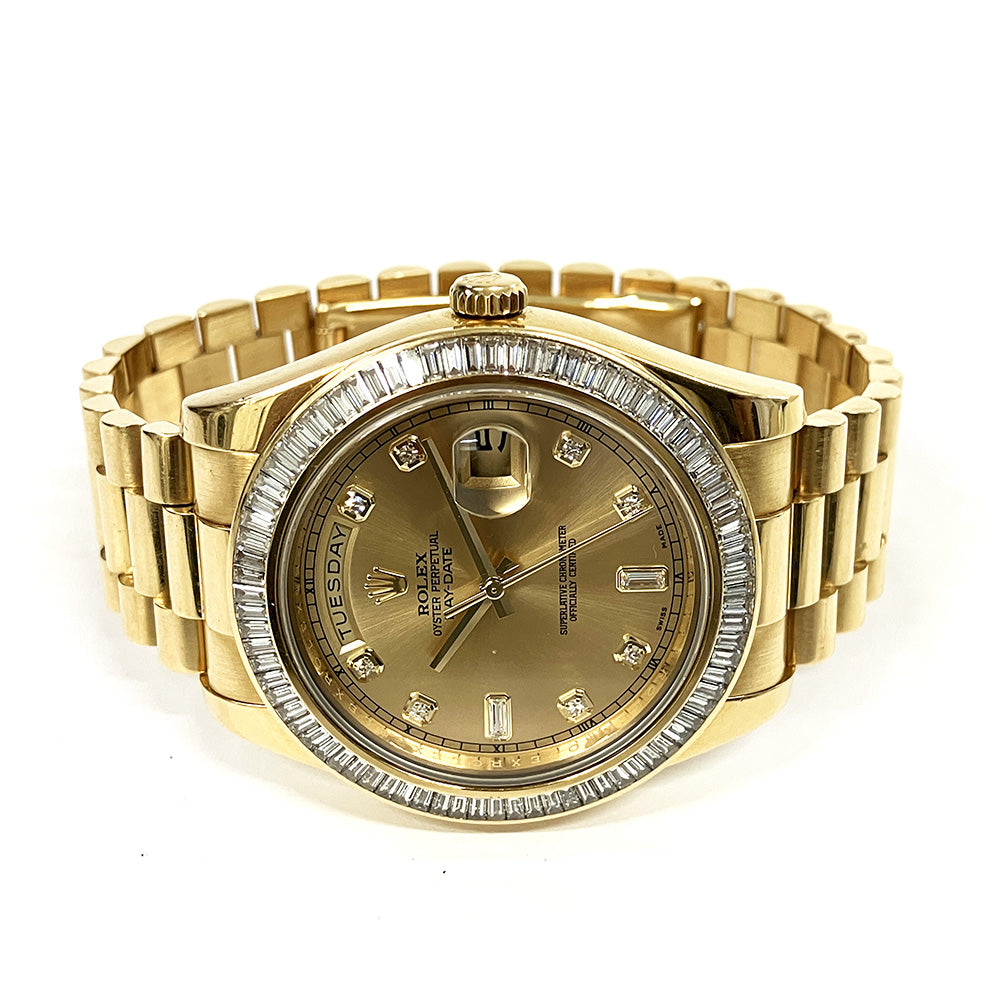 Rolex Day-Date II 41mm Champagne Diamond Dial 218398BR