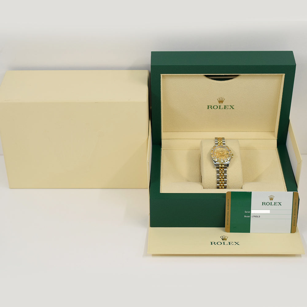 Rolex Lady-Datejust 26mm Champagne Diamond Dial 179313G (2016)