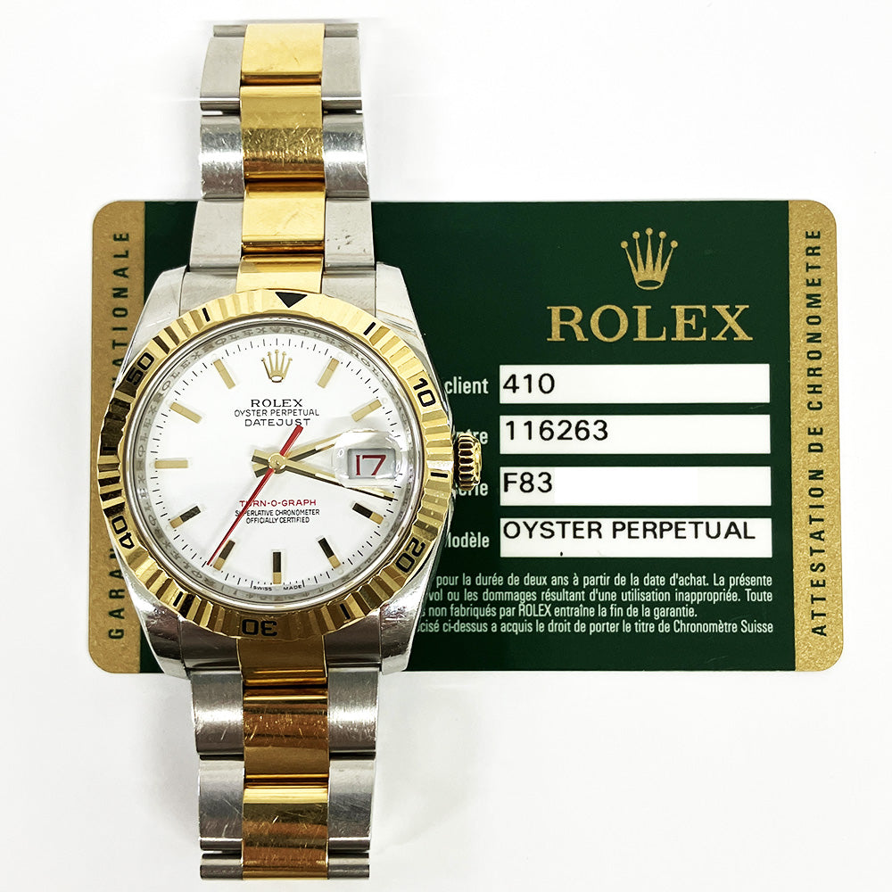 Rolex Datejust Turn-O-Graph White Dial 116263 (2010)