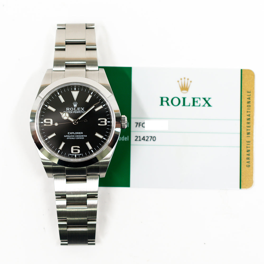 Rolex Explorer 39mm Black Dial 214270 (2018)