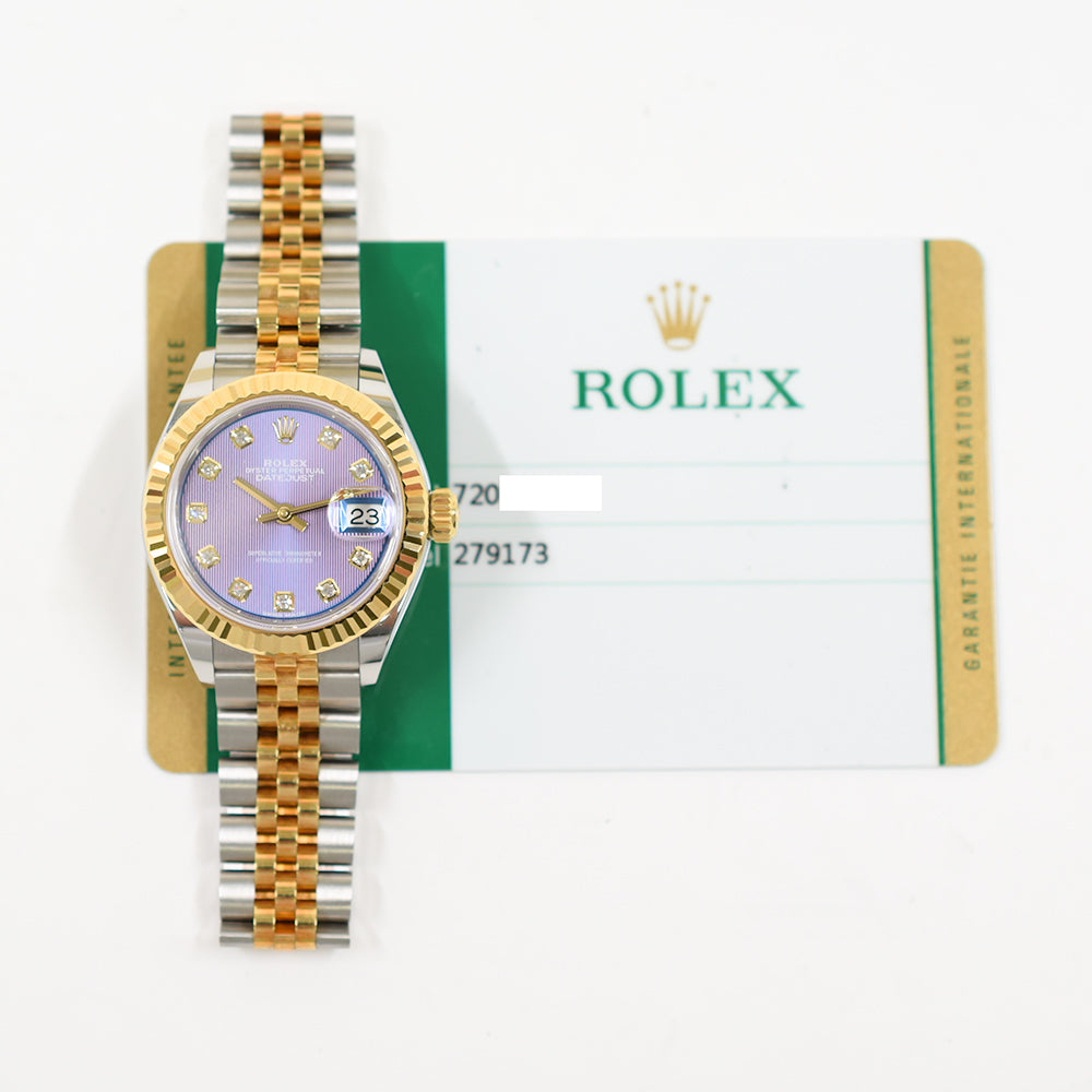 Rolex Lady Datejust 28mm Lavender Diamond Dial 279173 (2017)