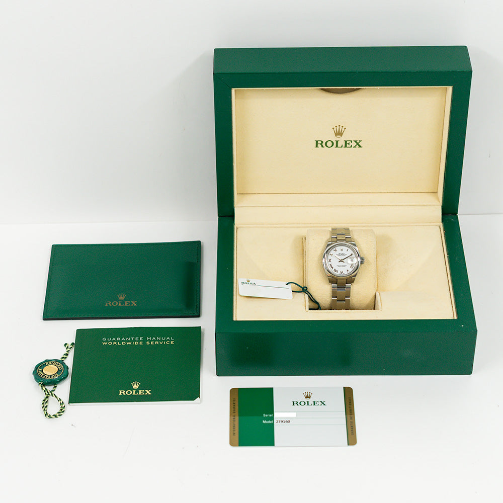 Rolex Datejust 28mm White Roman Dial 279160 (2019)