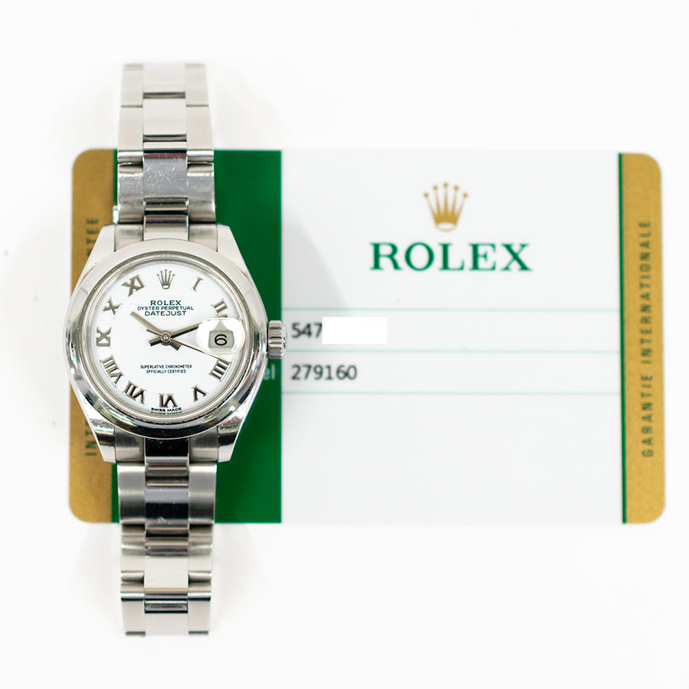 Rolex Datejust 28mm White Roman Dial 279160 (2019)