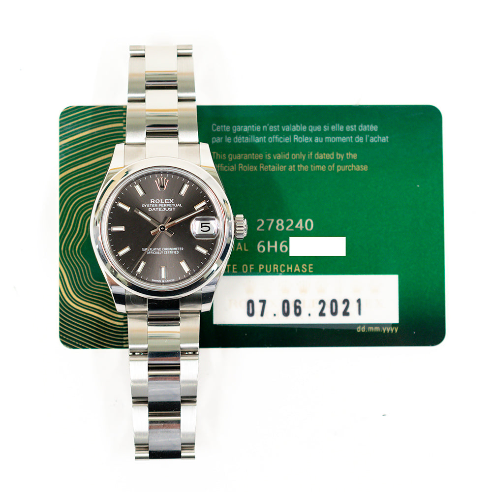 Rolex Datejust 31mm Dark Grey Dial 278240 (2021)