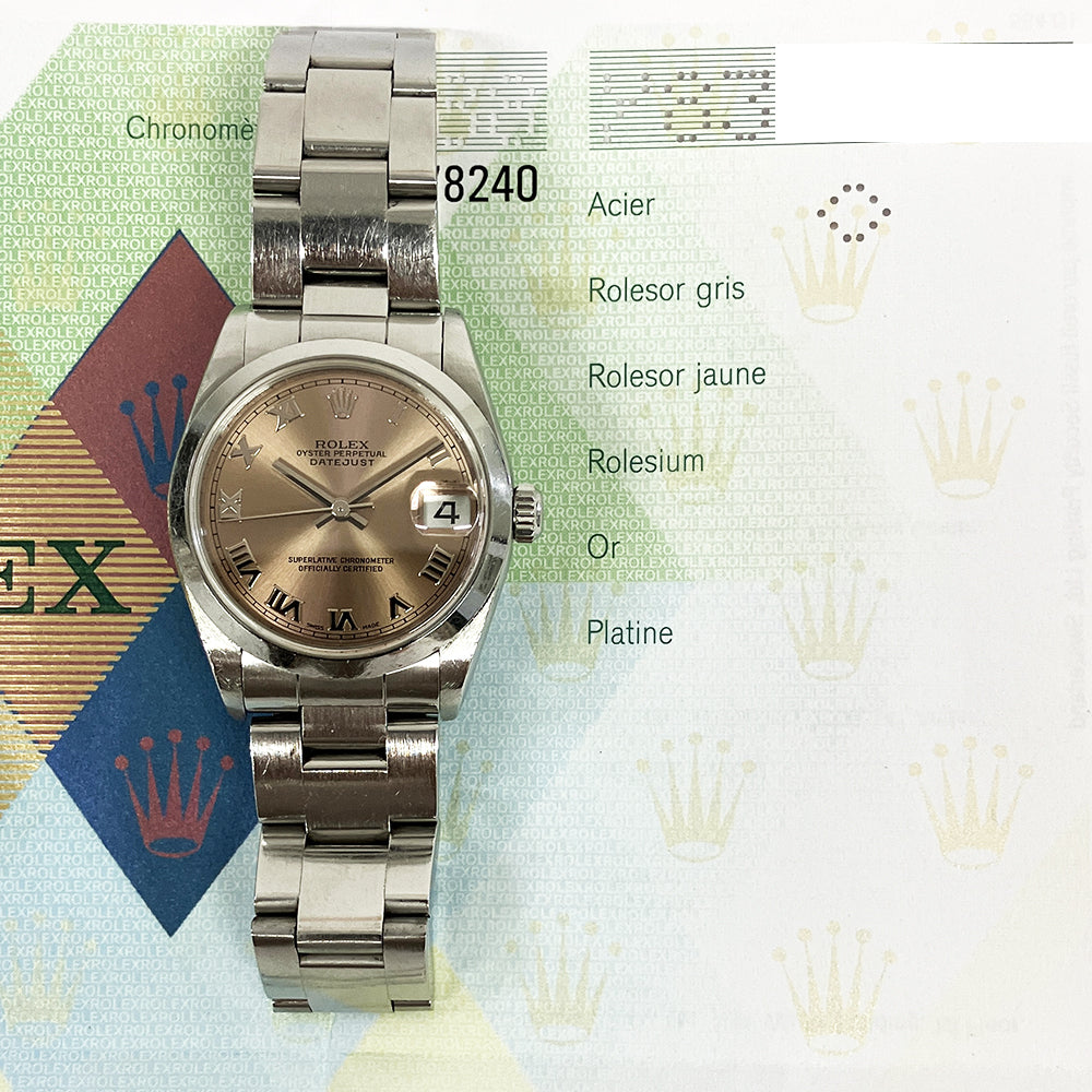 Rolex Datejust 31mm Pink Roman Dial 78240 (2004)