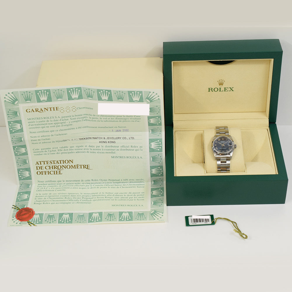 Rolex Datejust 31mm Blue Roman Dial 78240 (2002)