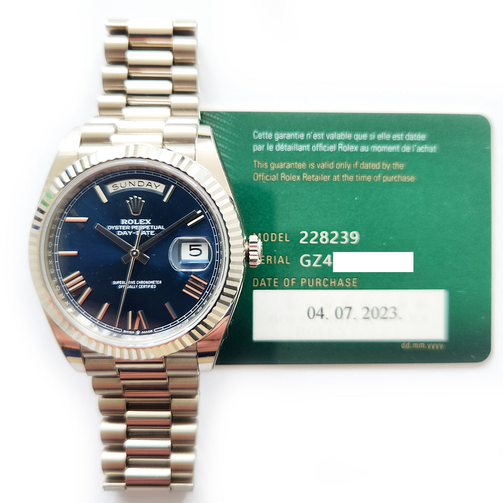 Rolex Day-Date 40mm Blue Dial 228239