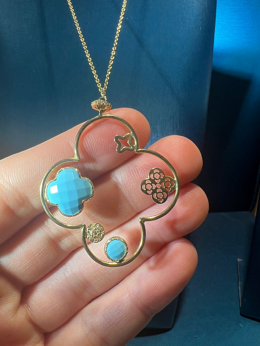 14k Gold Necklace with Turquoise