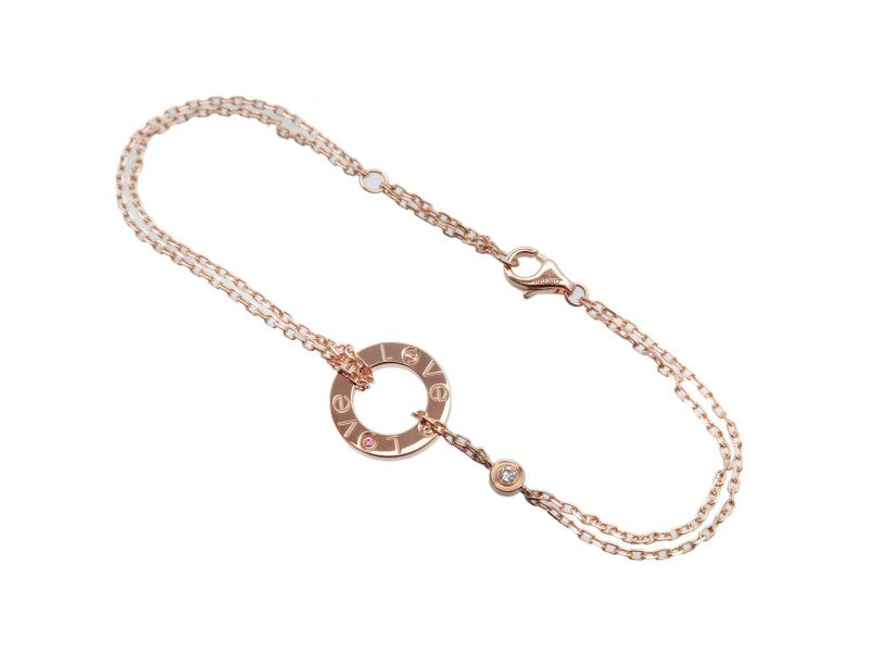 Cartier Love Circle Pink Sapphire Diamond Bracelet