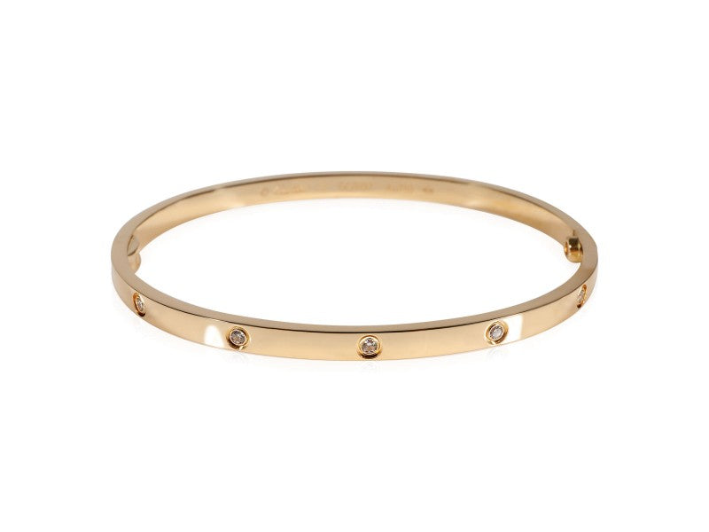 Cartier Love Diamond Bracelet In 18k Yellow Gold 0.21 CTW