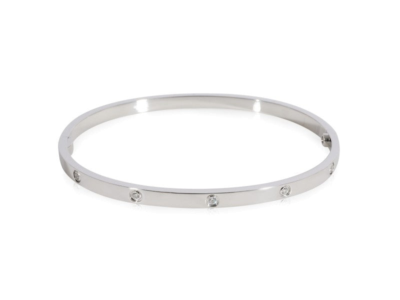 Cartier Love Diamond Bracelet In 18K White Gold 0.21 CTW