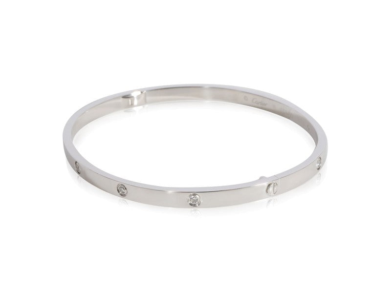Cartier Love Diamond Bracelet In 18K White Gold 0.21 CTW