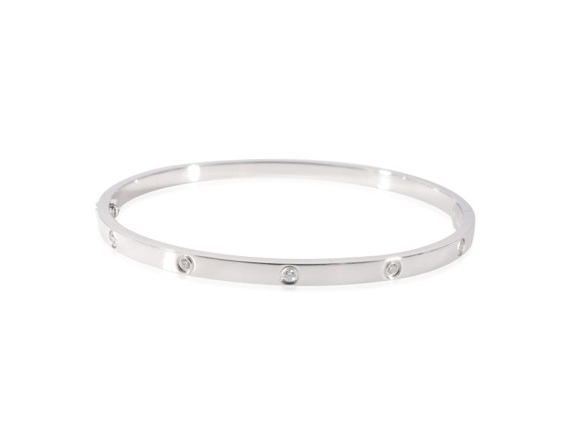 Cartier Love Diamond Bracelet In 18k White Gold 0.21 CTW