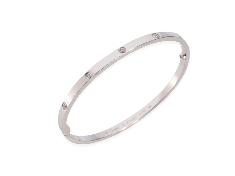 Cartier Love Diamond Bracelet In 18k White Gold 0.21 CTW