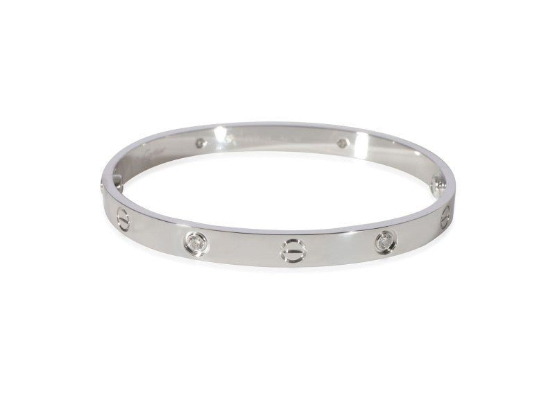 Cartier Love Diamond Bracelet In 18K White Gold 0.42 CTW