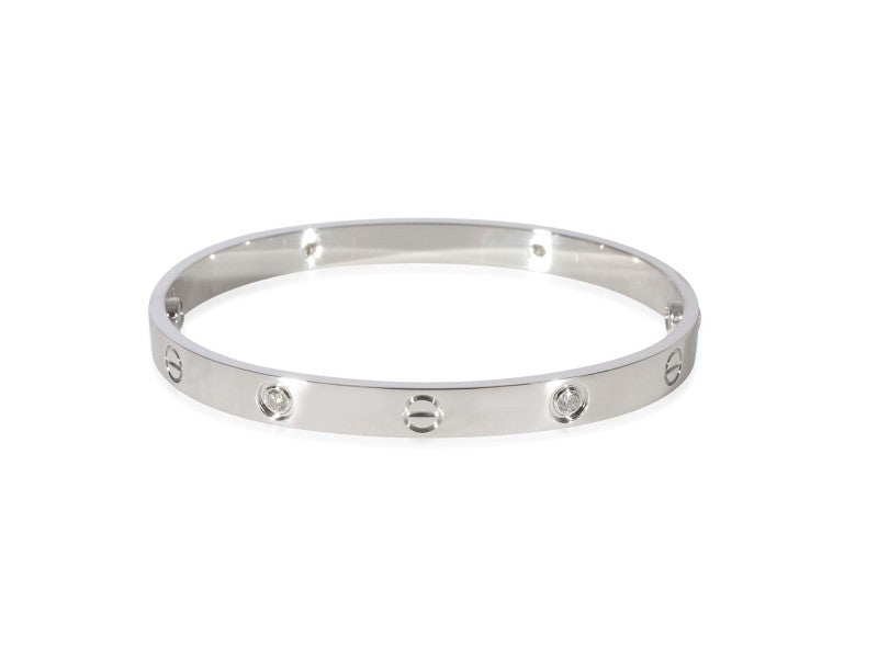 Cartier Love Diamond Bracelet In 18K White Gold 0.42 CTW