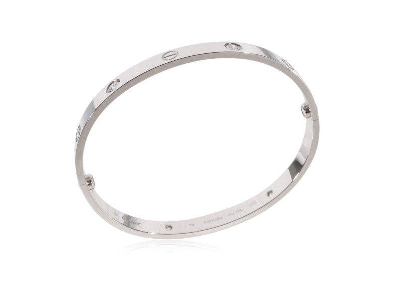 Cartier Love Diamond Bracelet In 18K White Gold 0.42 CTW