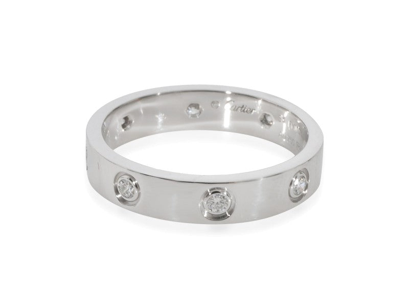 Cartier Love Diamond Band In 18k White Gold