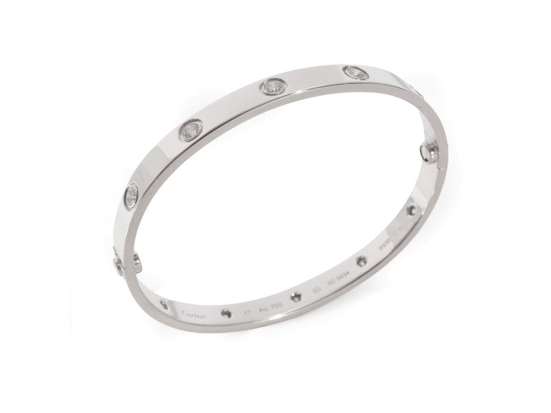 Cartier Love Diamond Bracelet In 18k White Gold