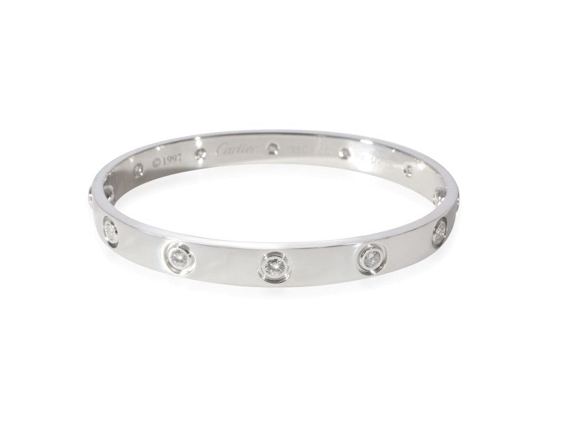 Cartier LOVE Diamond Bracelet In 18k 18 KT White Gold