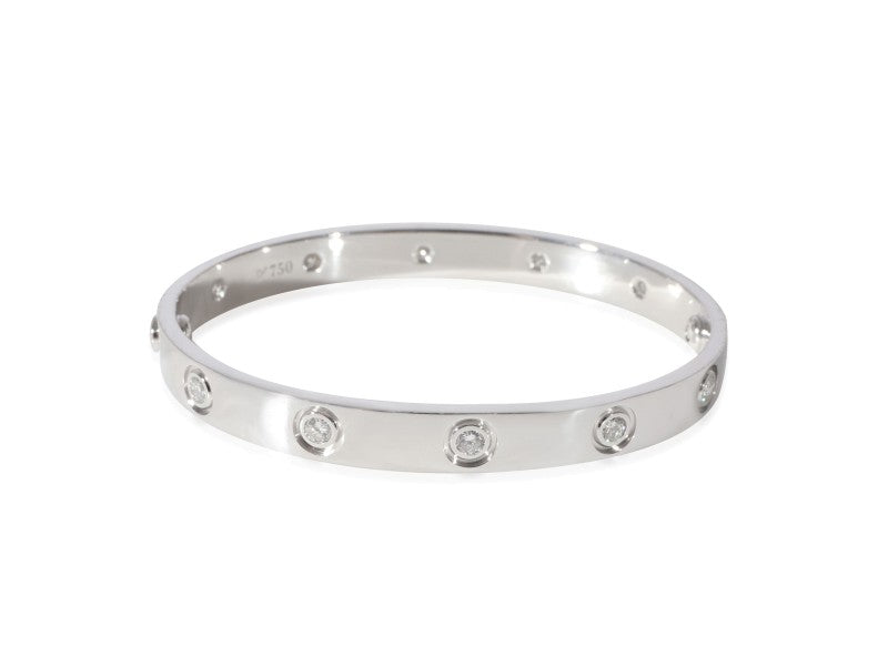 Cartier LOVE Diamond Bracelet In 18k 18 KT White Gold