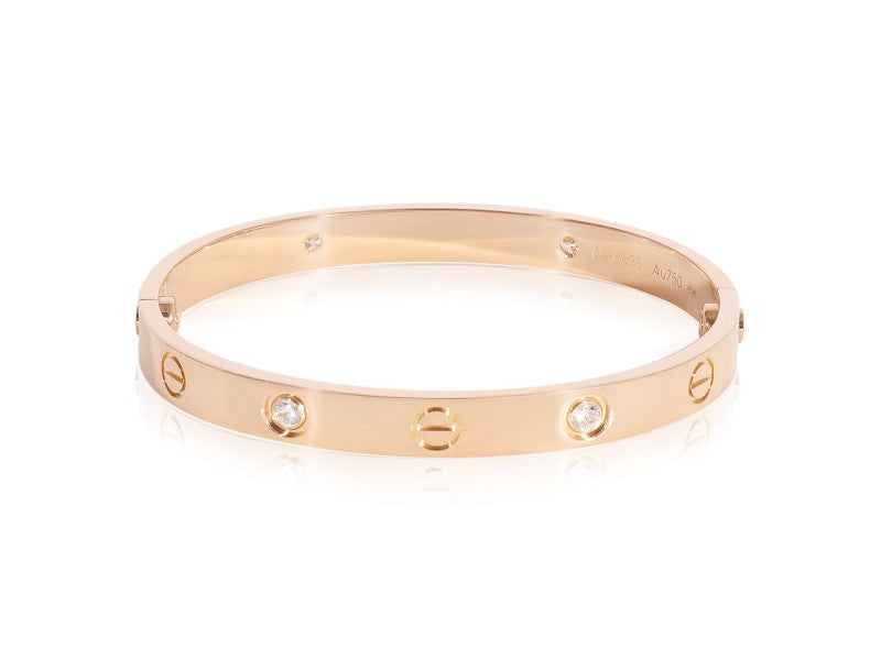 Cartier Love Diamond Bracelet In 18K Pink Gold 0.42 CTW