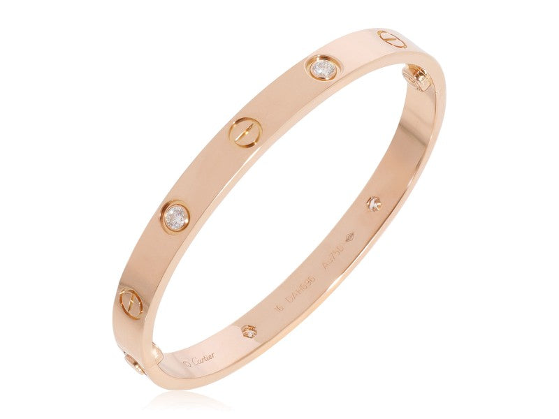 Cartier Love Diamond Bracelet In 18K Pink Gold 0.42 CTW
