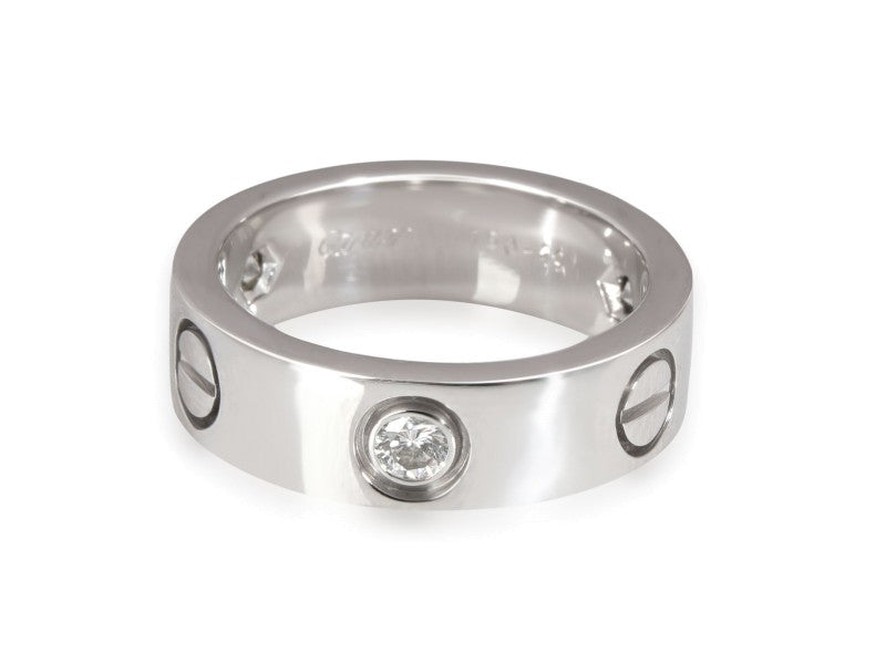 Cartier Love Diamond Ring In 18K White Gold 0.22 CTW