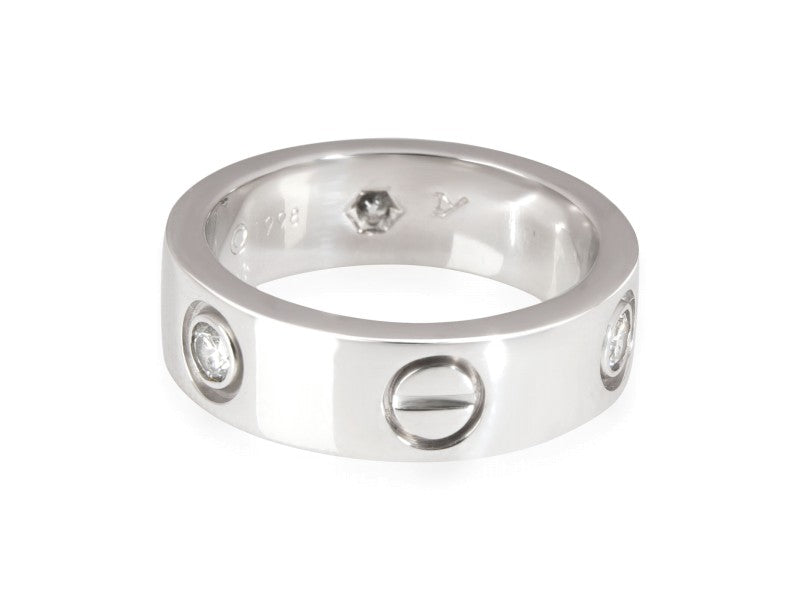Cartier Love Diamond Ring In 18K White Gold 0.22 CTW