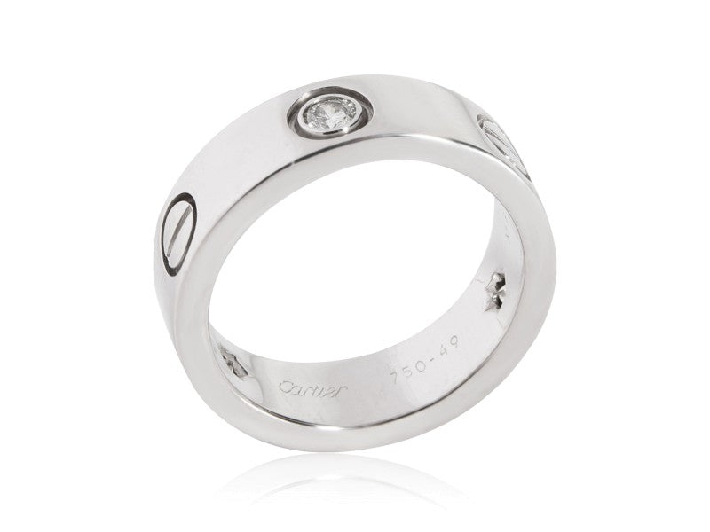 Cartier Love Diamond Ring In 18K White Gold 0.22 CTW
