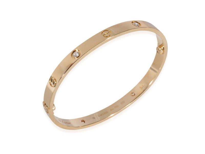 Cartier Love Diamond Bracelet In 18k Yellow Gold 0.42 CTW