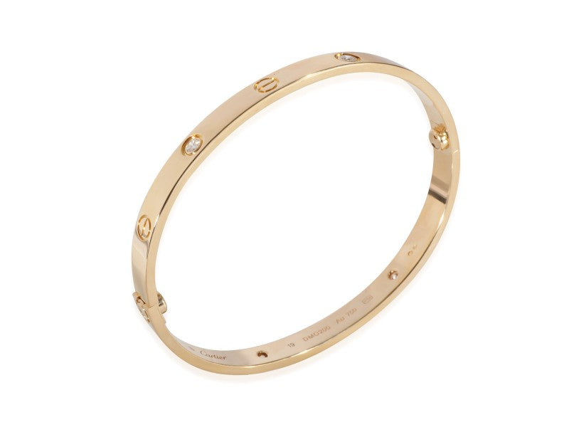 Cartier Love Diamond Bracelet In 18k Yellow Gold 0.42 CTW